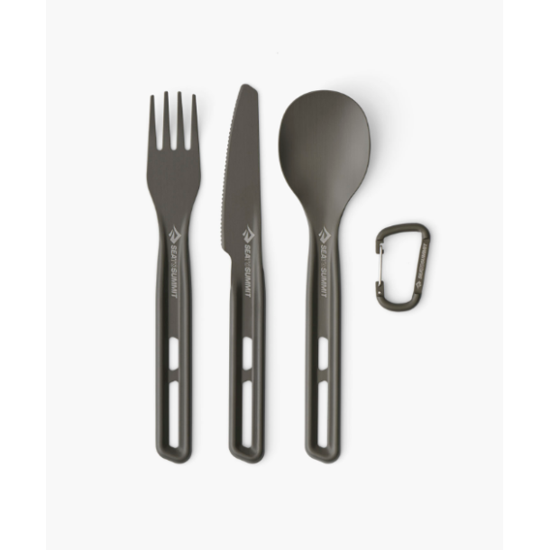  Sea to Summit Frontier UL Cutlery Set - [3 Piece] Aluminium Hard Anodised Grey