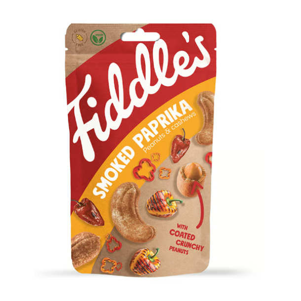 Fiddle's Peanuts &amp; Cashews - Smoked Paprika 70g