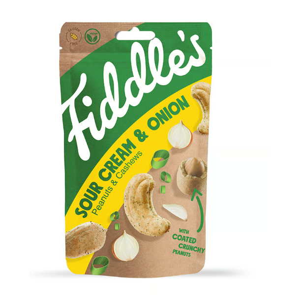 Fiddle's Peanuts &amp; Cashews - Sour Cream &amp; Onion 70g
