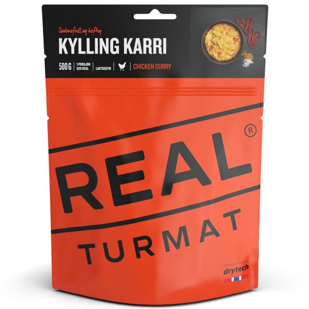 REAL Turmat Kylling i Karry / Chicken Curry 132 g. 627 kcal