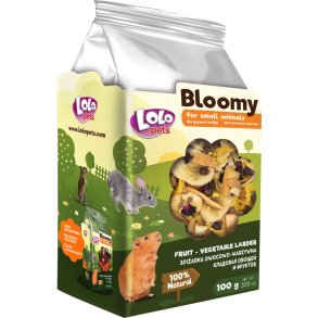 Lolo Pets Bloomy Frugt- og gr�ntsagsspisekammer til gnavere og kaniner, 100 gr