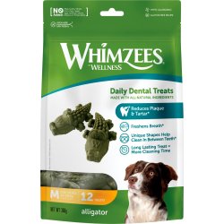 Qimminut Whimzees Tyggeben Alligator Dental Treats M, 12-pak, 360 g