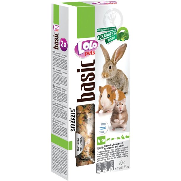 Lolo Pets Broccoli Smakers t. hamster &amp; Kanin, 90 g
