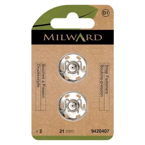 Milward trykl�se 21 mm s�lv (2-pak)