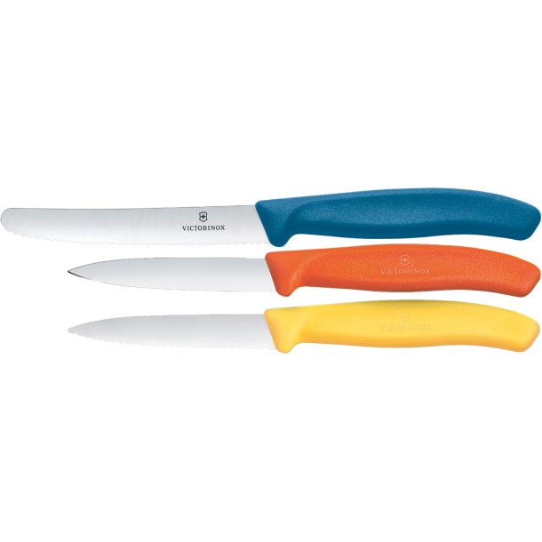 Victorinox Classic Paring Knife Set, 3-pak Orange, gul, bl�