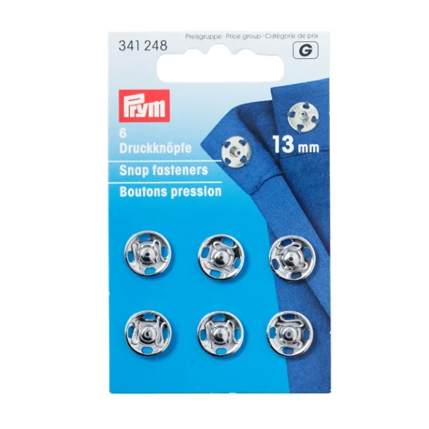 Prym Tryk�se, 13 mm 6-pak
