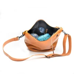 Unwind PU-l�der strikketaske (ikke �gte l�der), 35x30x24cm