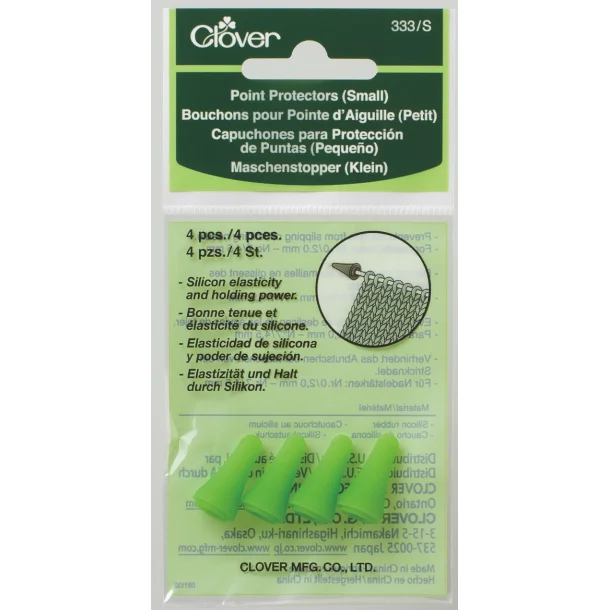 Clover Pindebeskytter Small, 4-pak Gr�n, Passer til str. 2,0 - 4,5mm.