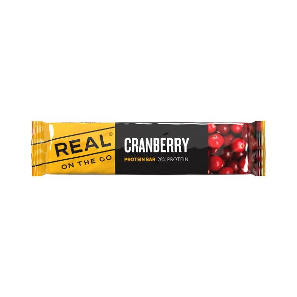 REAL On The Go Proteinbar Tranebr / Cranberry