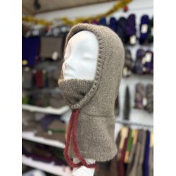 Moskus Luksus Hoodie med indstrikket halsrr til Voksen Qiviut