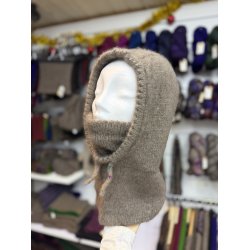 Moskus Luksus Hoodie med indstrikket halsrr til Voksen Qiviut