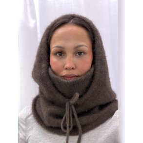 Moskus Luksus Hoodie med indstrikket halsrr til Voksen OVERSIZE Qiviut