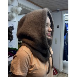 Moskus Luksus Hoodie med indstrikket halsr�r til Voksen OVERSIZE Qiviut