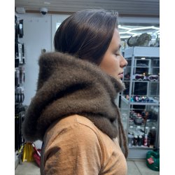 Moskus Luksus Hoodie med indstrikket halsr�r til Voksen OVERSIZE Qiviut