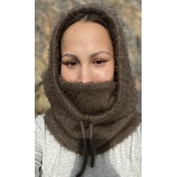 Moskus Luksus Hoodie med indstrikket halsr�r til Voksen OVERSIZE Qiviut