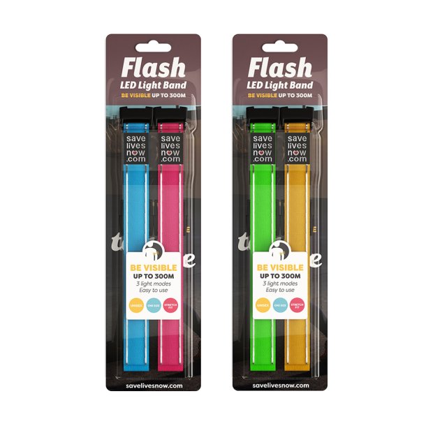 Savelivesnow Flash LED Light Band 2-pack