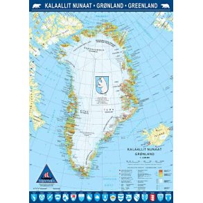 Gr�nlandsKort 70 x 50 cm 1:5.000.000