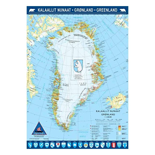 Gr�nlandsKort 70 x 50 cm 1:5.000.000