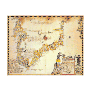 Hans Egede historisk kort 1737 36 x 29 cm