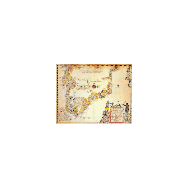Hans Egede historisk kort 1737 36 x 29 cm