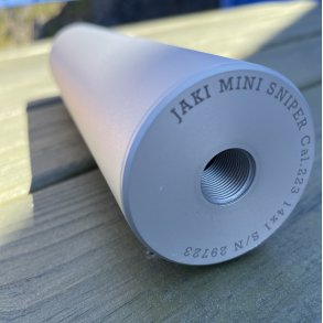 JAKI Mini Sniper cal.223 M14x1 Mattesilver Lyddmper