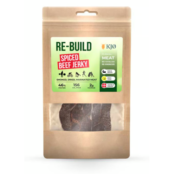 Kj� Re-build T�rret Oksek�d 46% Protein, Spiced Beef Jerky, 60 g