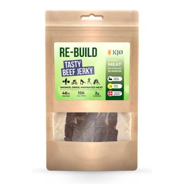 Kj� Re-build T�rret Oksek�d 46% Protein, Tasty Beef Jerky, 60 g