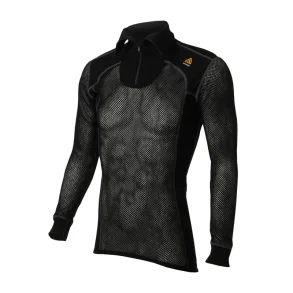 Aclima Woolnet Polo w. Zip Man Black