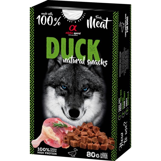 Qimminut Alpha Spirit Naturals Duck dog snacks (duck), 80 g