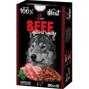 Qimminut Alpha Spirit Naturals Beef dog snacks (beef), 80 g