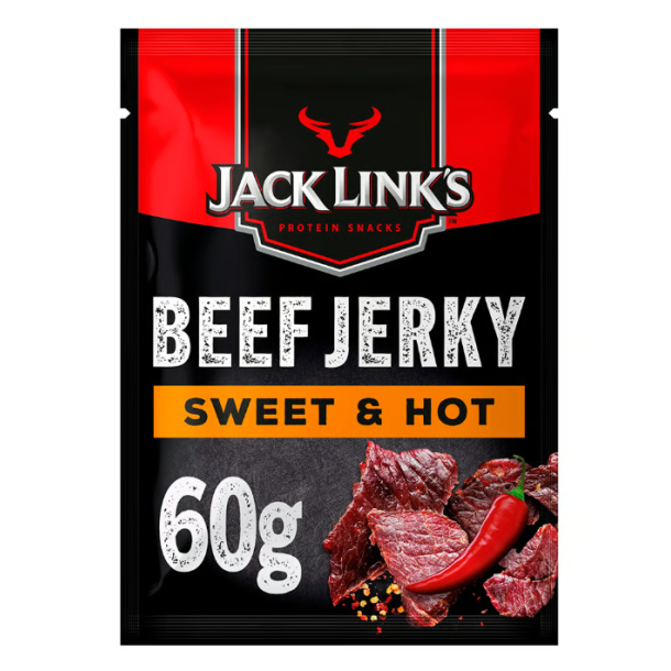 Jack Link's Beef Jerky Sweet &amp; Hot, 60 g, 100% Beef