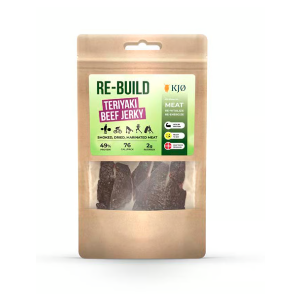 Kj� Re-build T�rret Oksek�d 46% Protein, Teriyaki Beef Jerky, 25 g